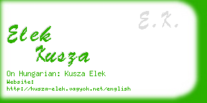 elek kusza business card